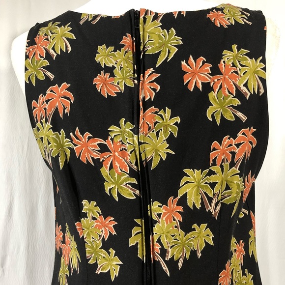Nani Hawaii Sleeveless Black Palm Tree Print Dress - Picture 6 of 8